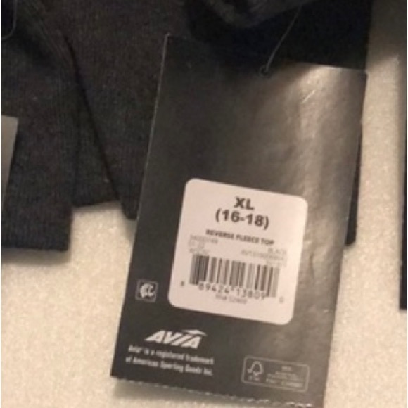 Avía Reverse Fleece Long Sleeve Gray Top Size XL(16-18) NWT - Picture 9 of 9